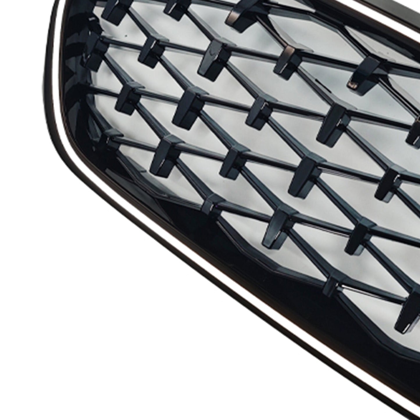 2021-2024 Fit BMW 5 Series G30 G38 Diamond Front Kidney Grill Grille Black