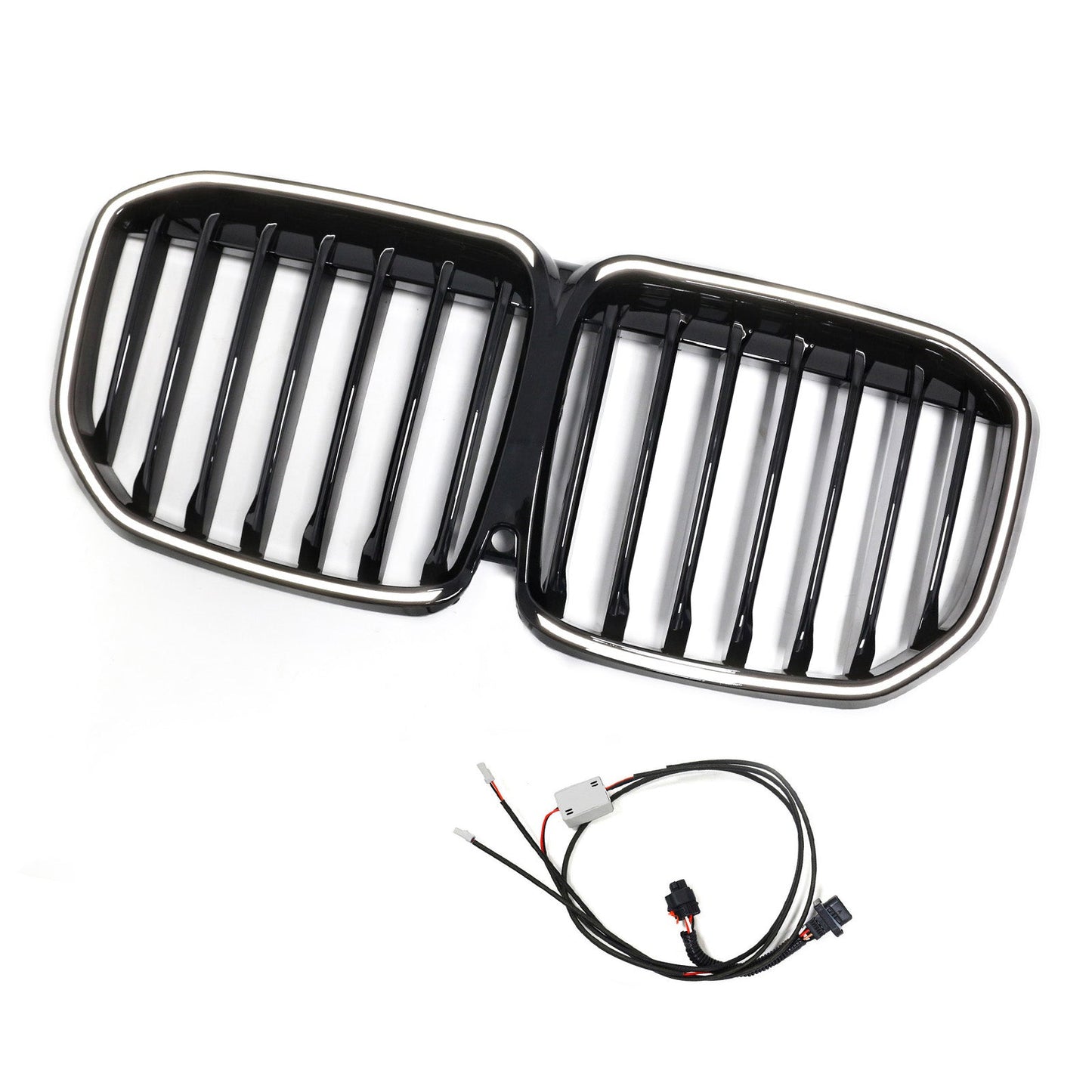 2019-2022 Fit BMW X7 G07 Single Slat Gloss Black Front Kidney Grill Grille