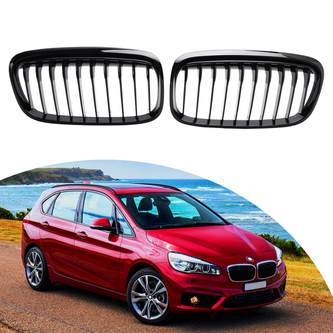 Gloss Black Front Grille Grill Fit BMW 2 Series Gran Tourer F45 F46 2015-2018