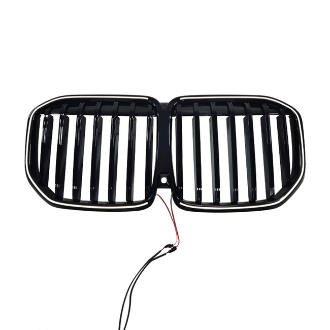 2023-2026 Fit BMW X7 G07 W/LED Black Single Line Front Bumper Grille Grill