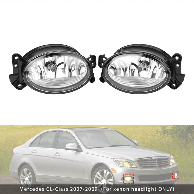 Pair Front Fog Light Lamps With Bulbs For Mercedes Benz W204 W211 W164 C219