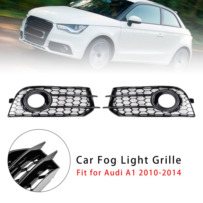 2010-2014 Audi A1 Front Bumper Honeycomb Fog Grille Cover Black