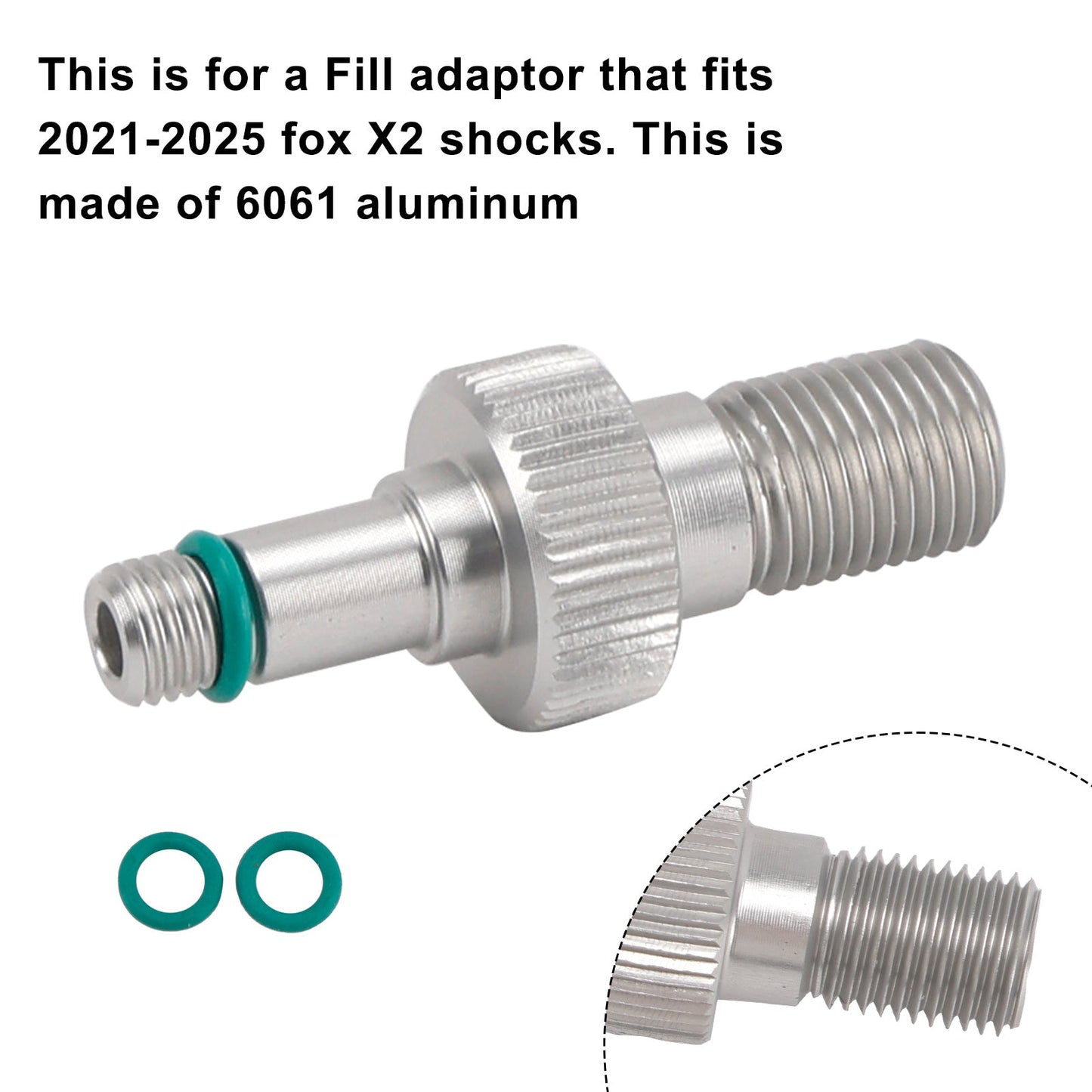 Air Fill Adaptor- clone of fox #803-01-826-Rezi end For Fox X2/DHX2 2021-2025