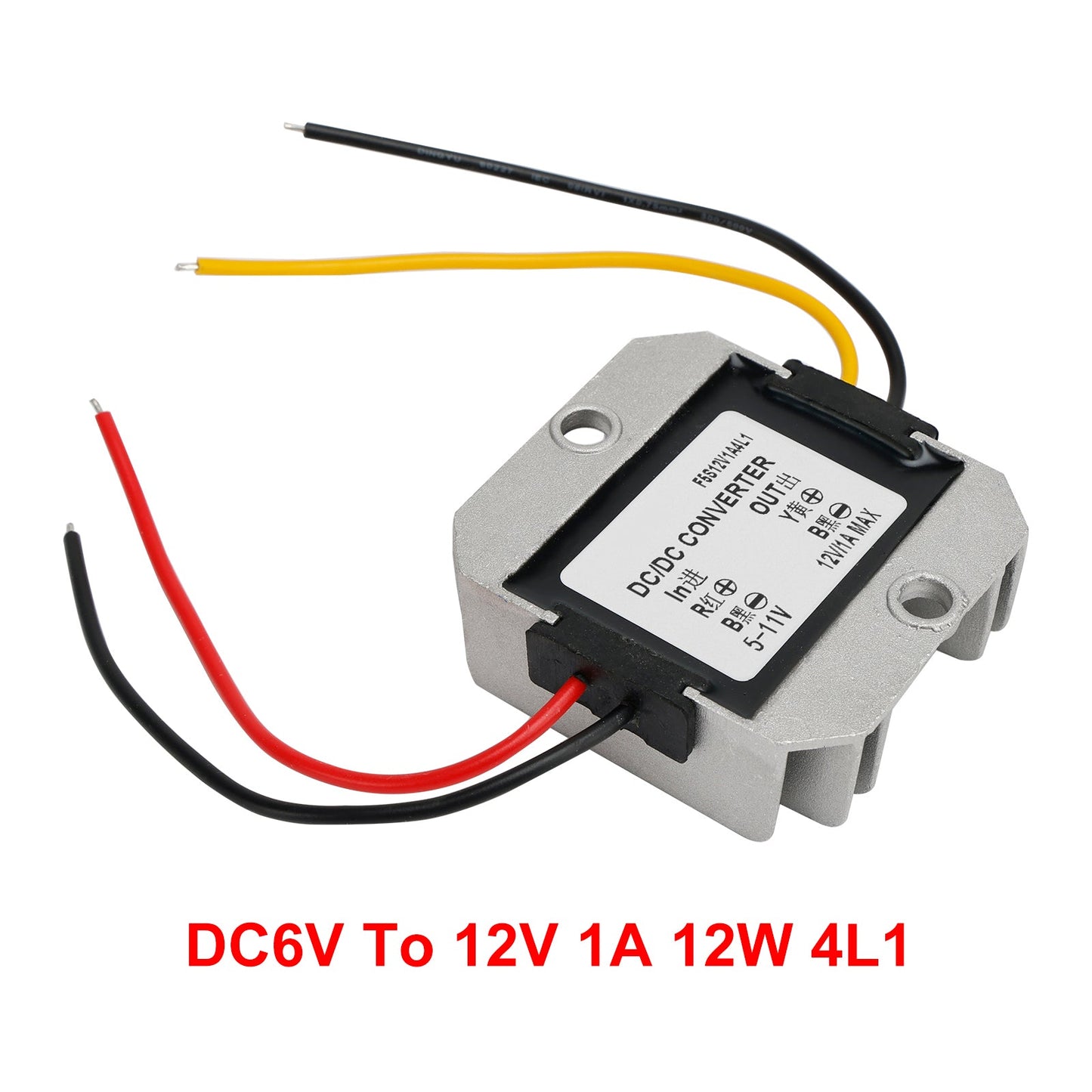 Waterproof DC 6V to 12V 1A 12W Step-Up Power Supply Converter Regulator