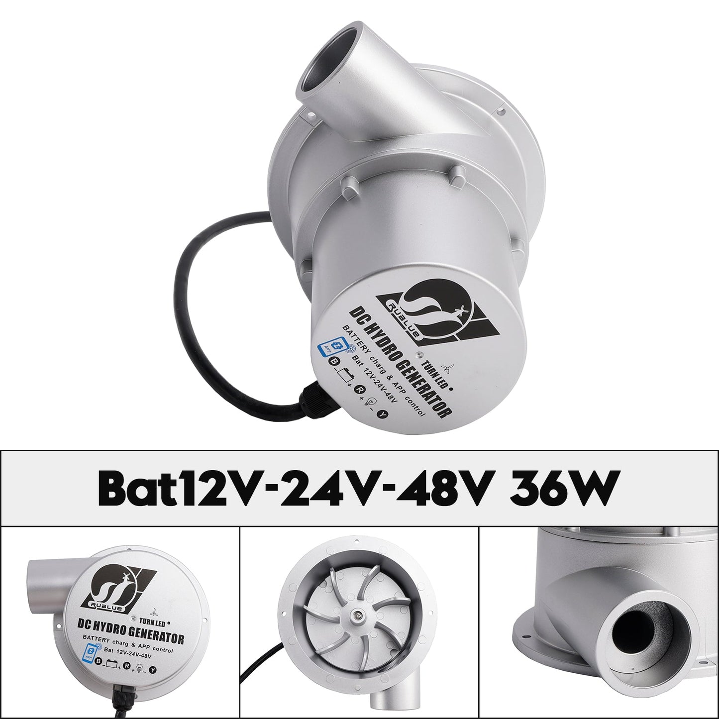 12/24/48V Water Flow Turbine Small Hydroelectric Generator Bat12V-24V-48V 36/50W