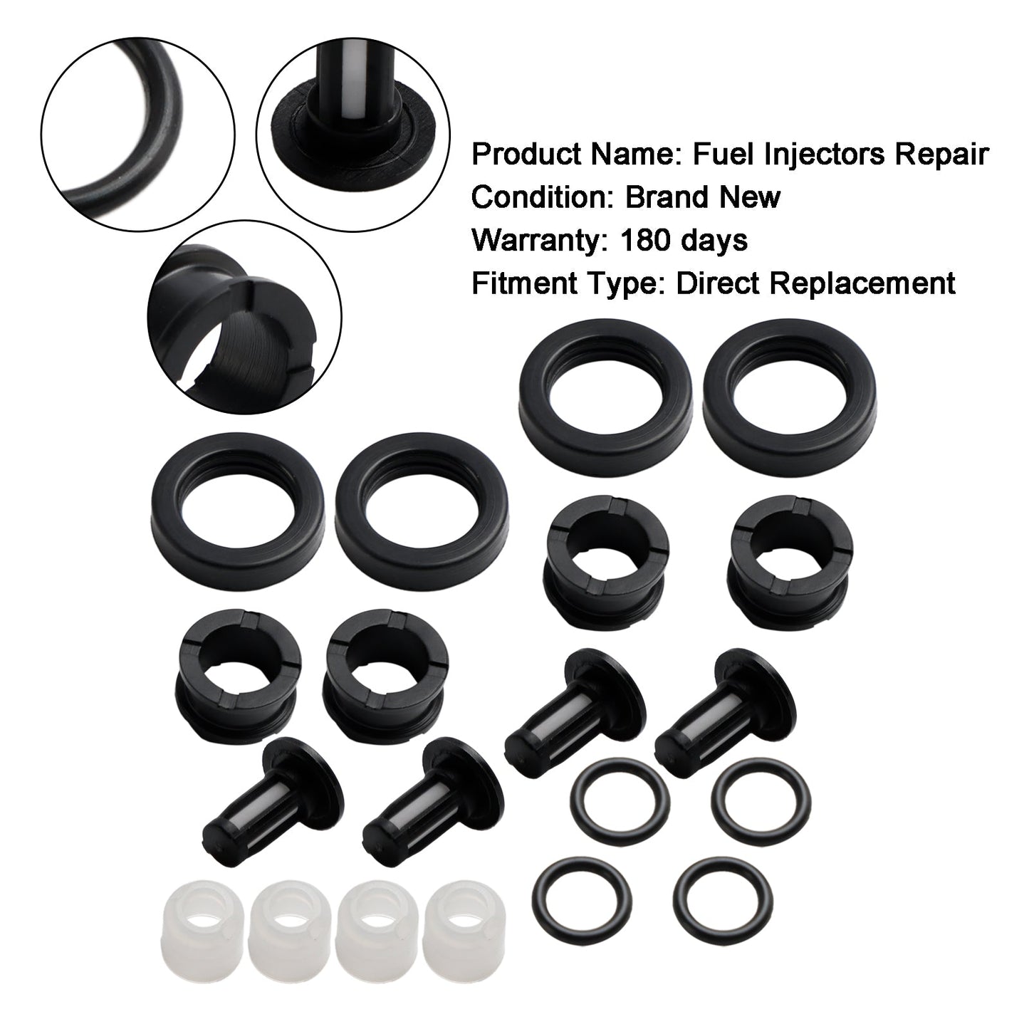 1997-2001 Honda Prelude Fuel Injector Repair Service Kit H22A4 FJ582