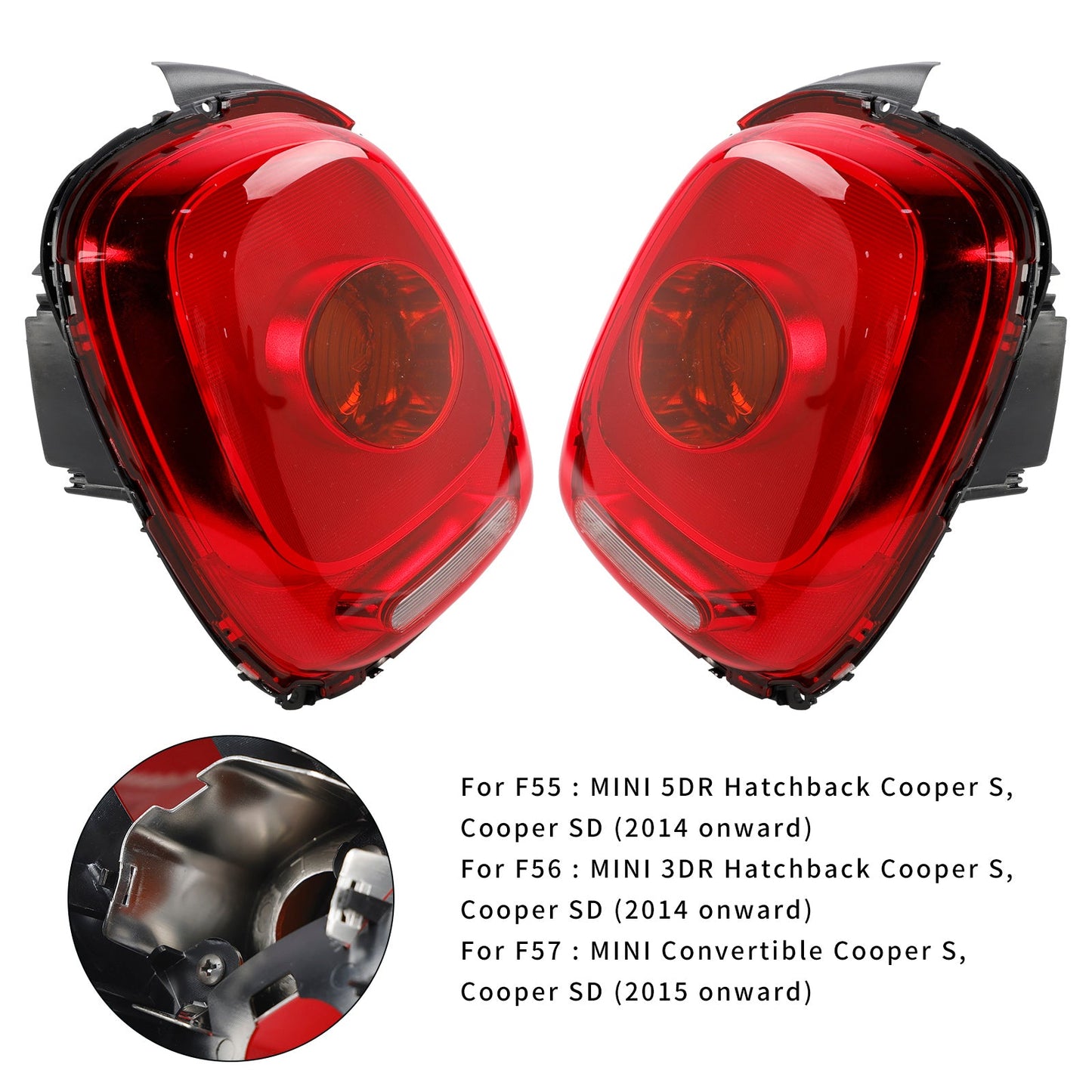 2014-2021 MINI F56 F55 Rear Left+Right Tail Light 63217297433 63217297434