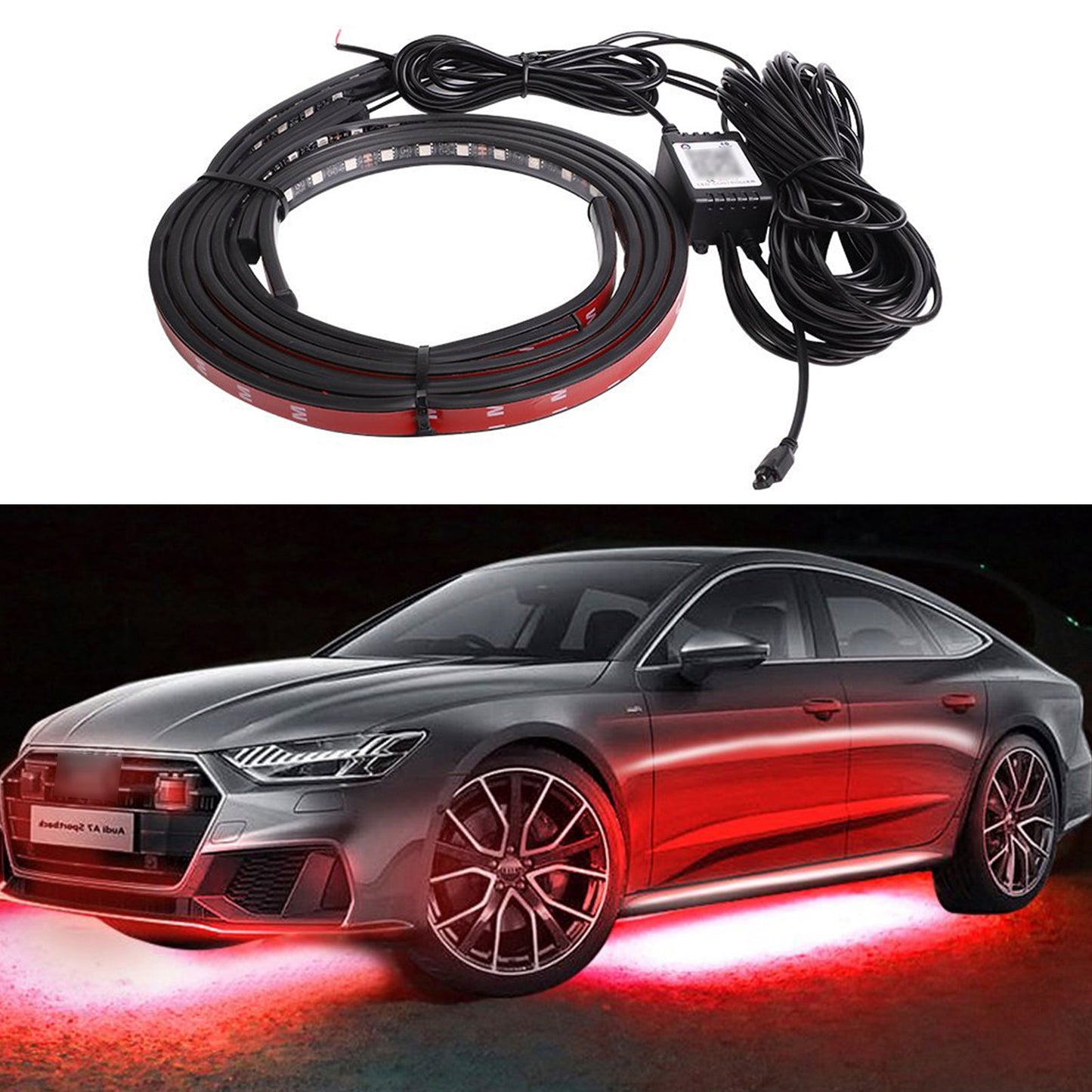 4Pcs LED Chassis Light Modified With Fantasy Ambient Light APP+Remote Control 120*2+150*2 cm