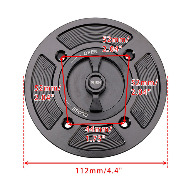 BILLET QUICK-TURN FUEL GAS CAP FOR KAWASAKI KLX230/R Z650 Z650RS Z900 2017-2025
