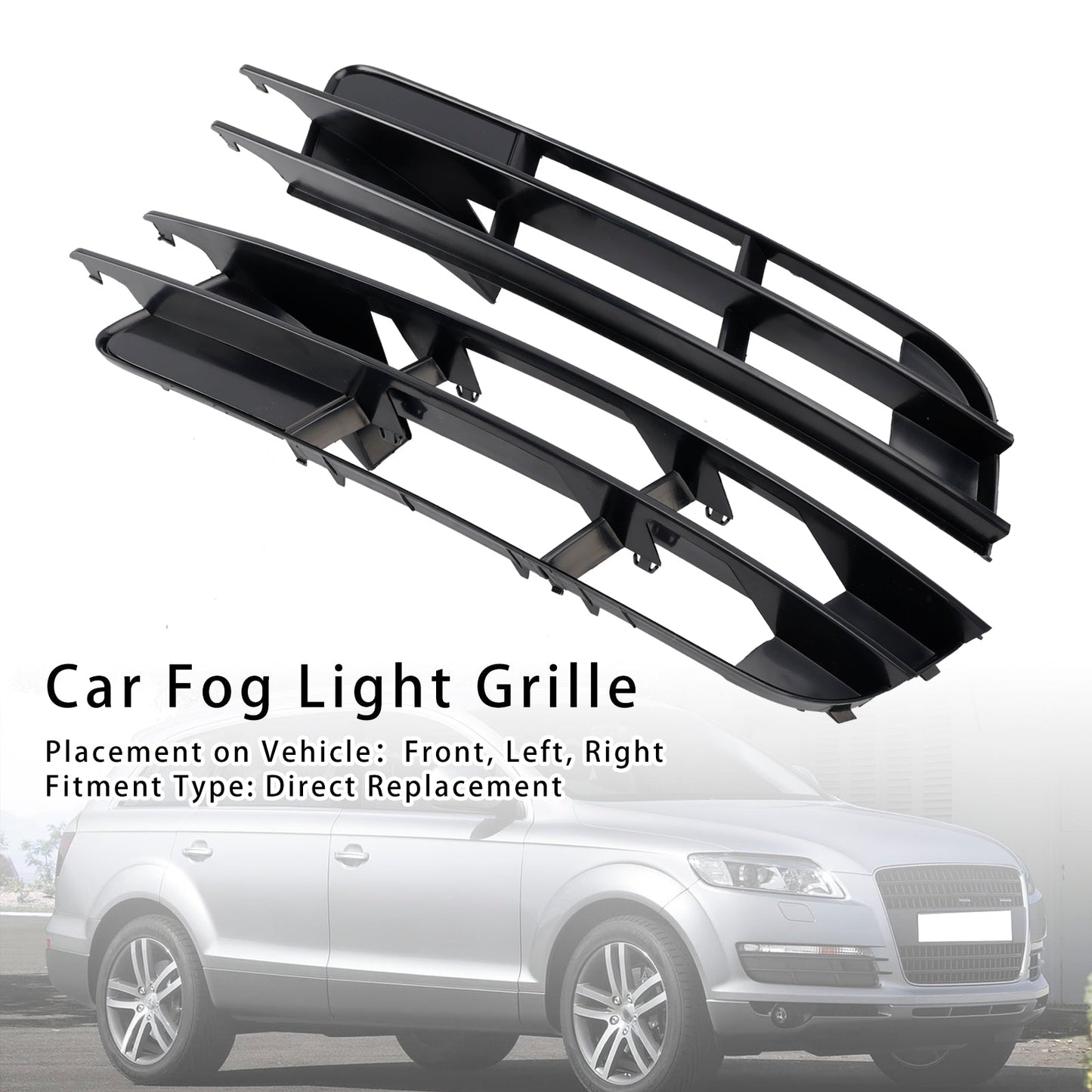 2007-2009 Audi Q7 1 Pair Front Bumper Fog Light Grill Cover Bezel 4L0807681