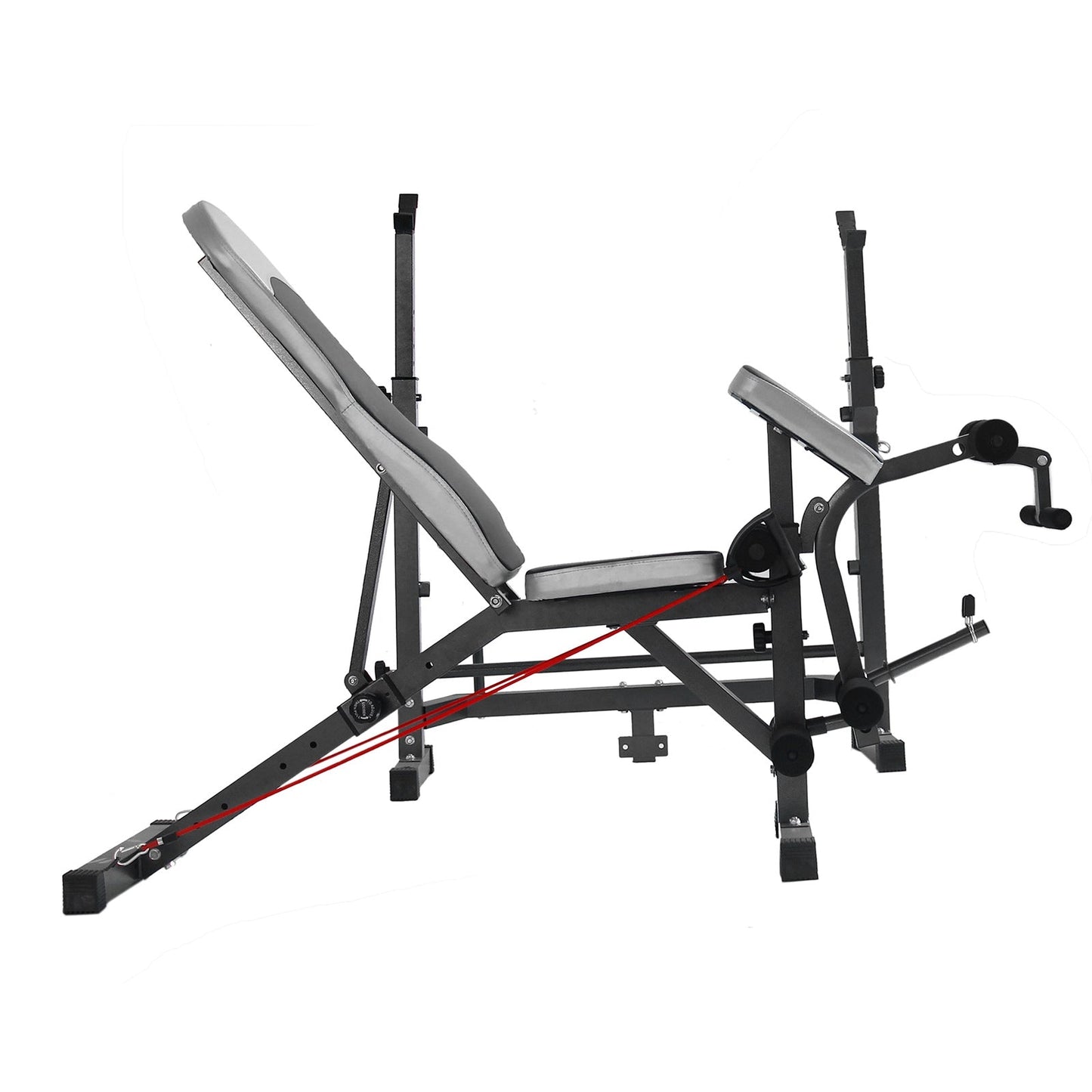 Full Body Workout Weight Bench Adjustable Folding Bench Press W/Barbell Rack