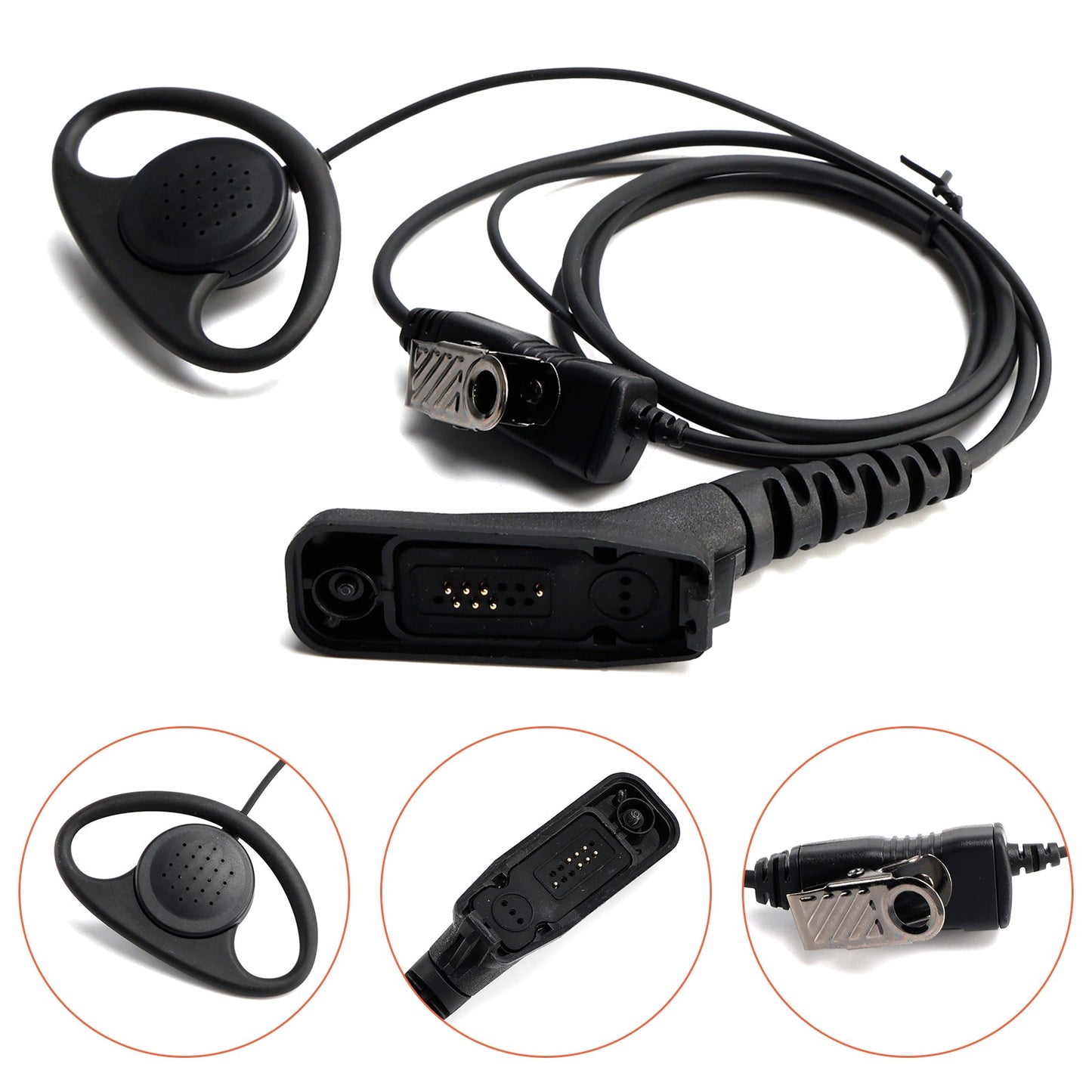 8268-614-D Type Large Earhook Headset For XPR6350 XiRP8208 DP3401 DGP6150 GP338D