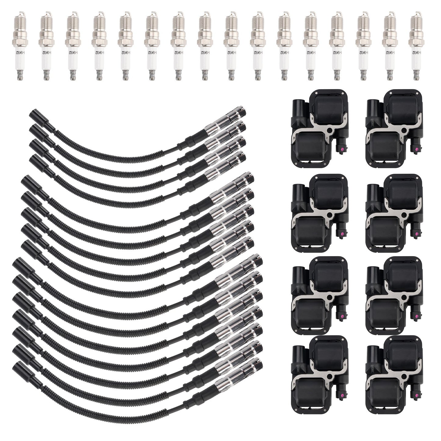 2006 Mercedes Benz CLS55 AMG 8x Ignition Coil+16x Spark plug +16x Wire Set UF359 0001587303