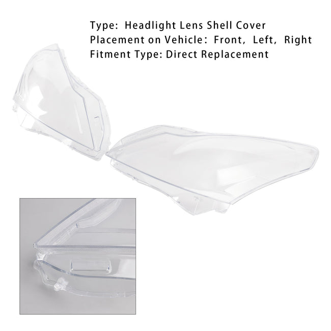 2010-2013 Infiniti G25 G37 Sedan 2pcs Headlight Lens Shell Cover Clear