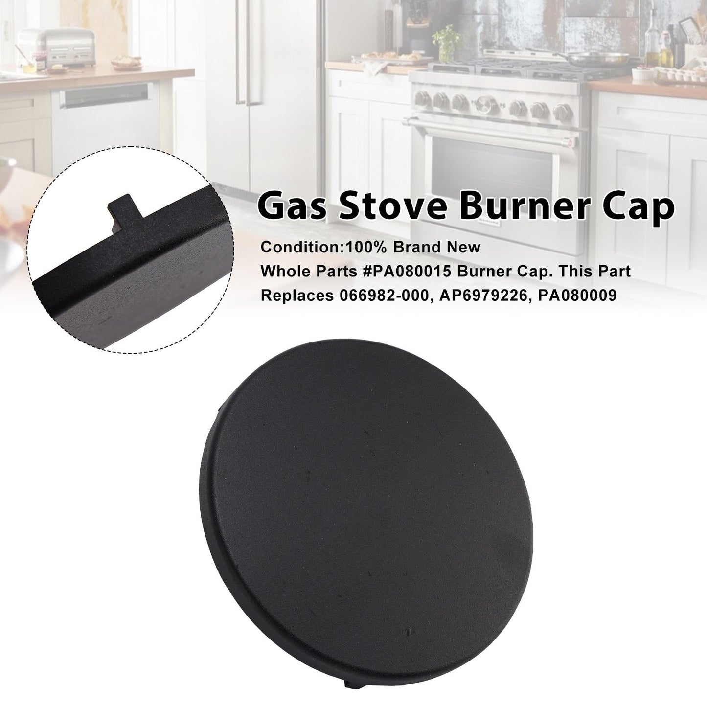 Burner Cap Part # PA080015 Fit for Some Viking Gas Ranges Appliance - Replaces 066982-000 Models