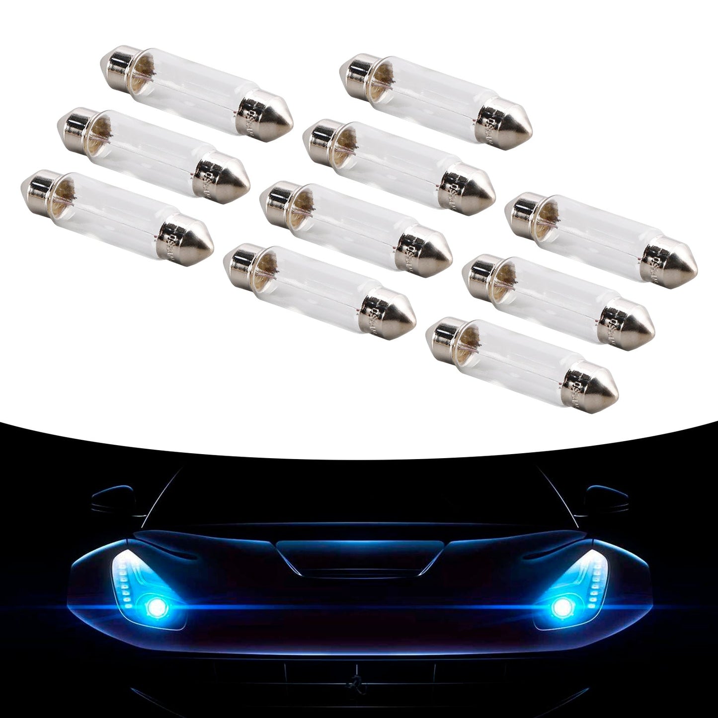 10PCS Car Light Tubular Lamp bulb C5W SV8.5 6421 24V 3W For OSRAM