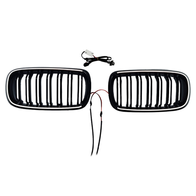 Double Slat Front Bumper Kidney Grille Fit BMW X5/X6 F15/F16 2013-2018