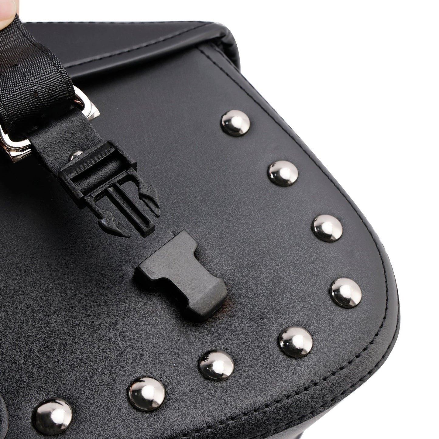 Universal Saddlebag Side Storage Tail Bag Pu Luggage Black 80L For Motorcycle