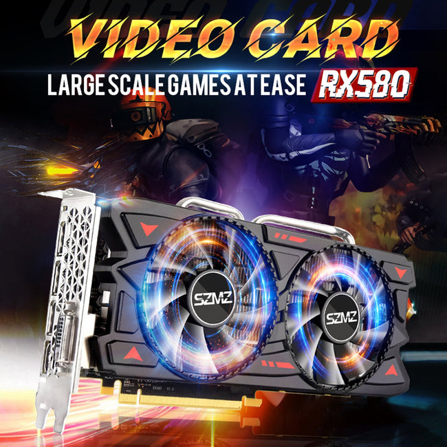 RX580 8G Independent Graphics Card Dual Fans Desktop Computer Lighting Card