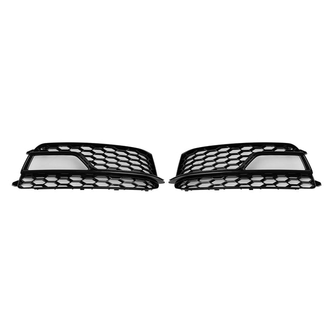 2013-2016 AUDI A5 S-Line S5 2PCS Front Fog Lamp Black Grille Grill