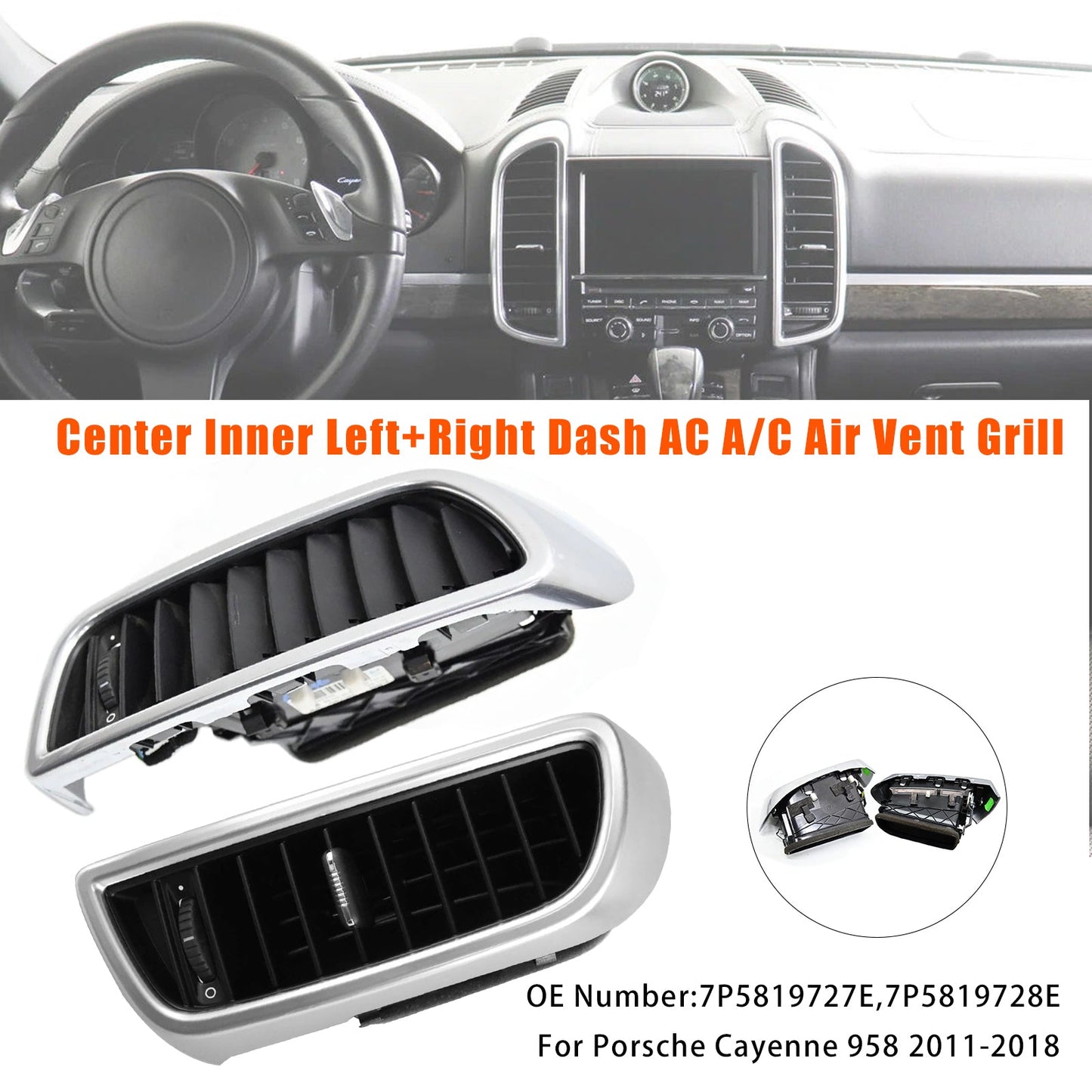 2011-2018 Porsche Cayenne 958 Center Left+Right Dash A/C Air Vent