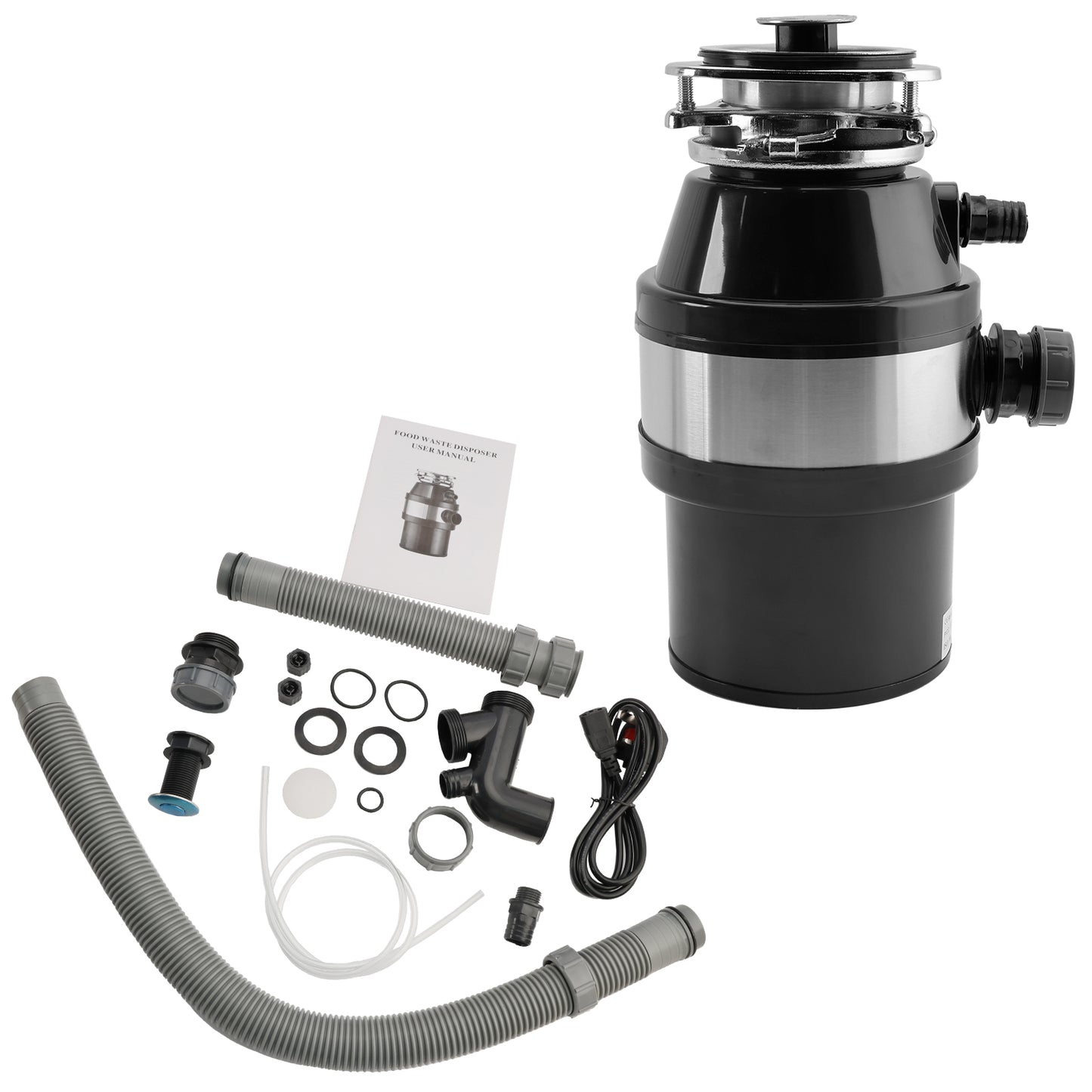 Garbage Disposal 3/4 HP 2800 RPM Under Sink Kitchen Food Waste Disposer w/ Plug
