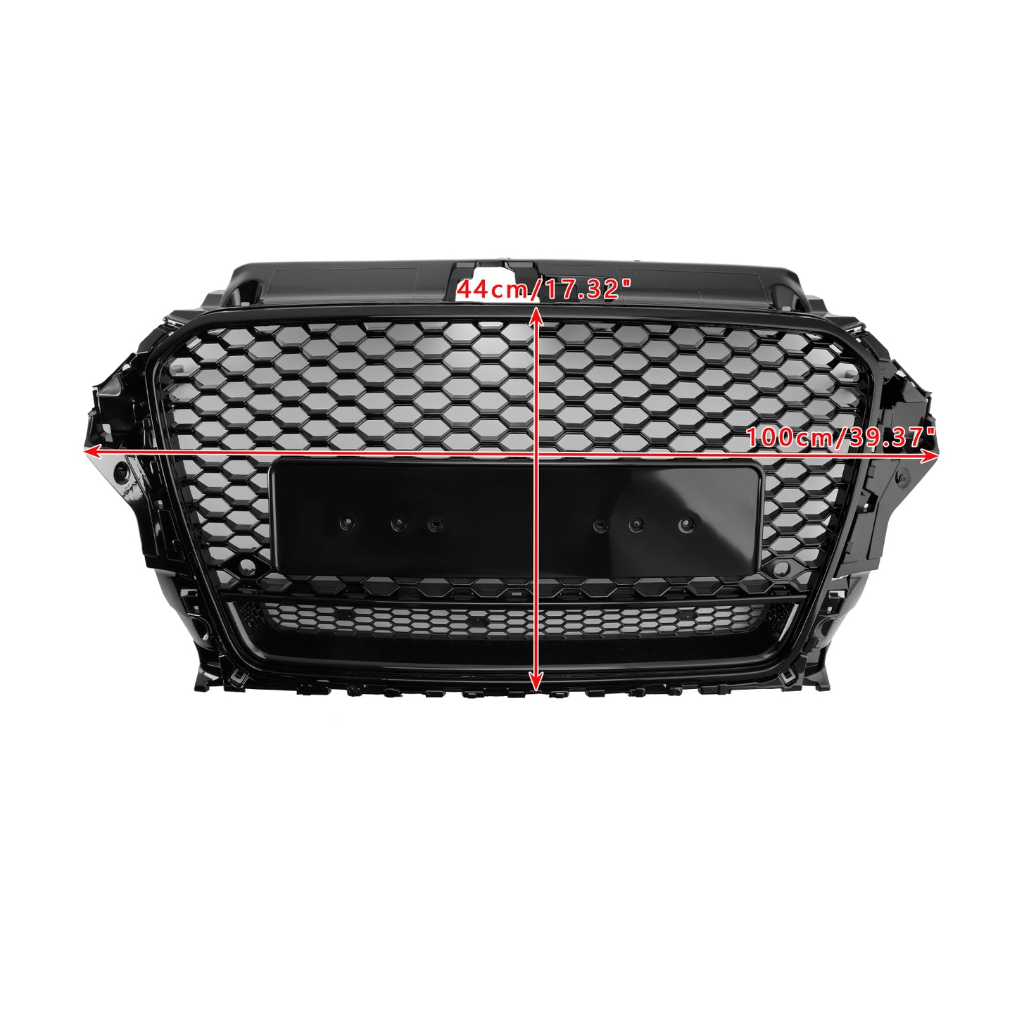 RS3 Style Front Henycomb Bumper Grill Grille Fit Audi A3 S3 2013-2016