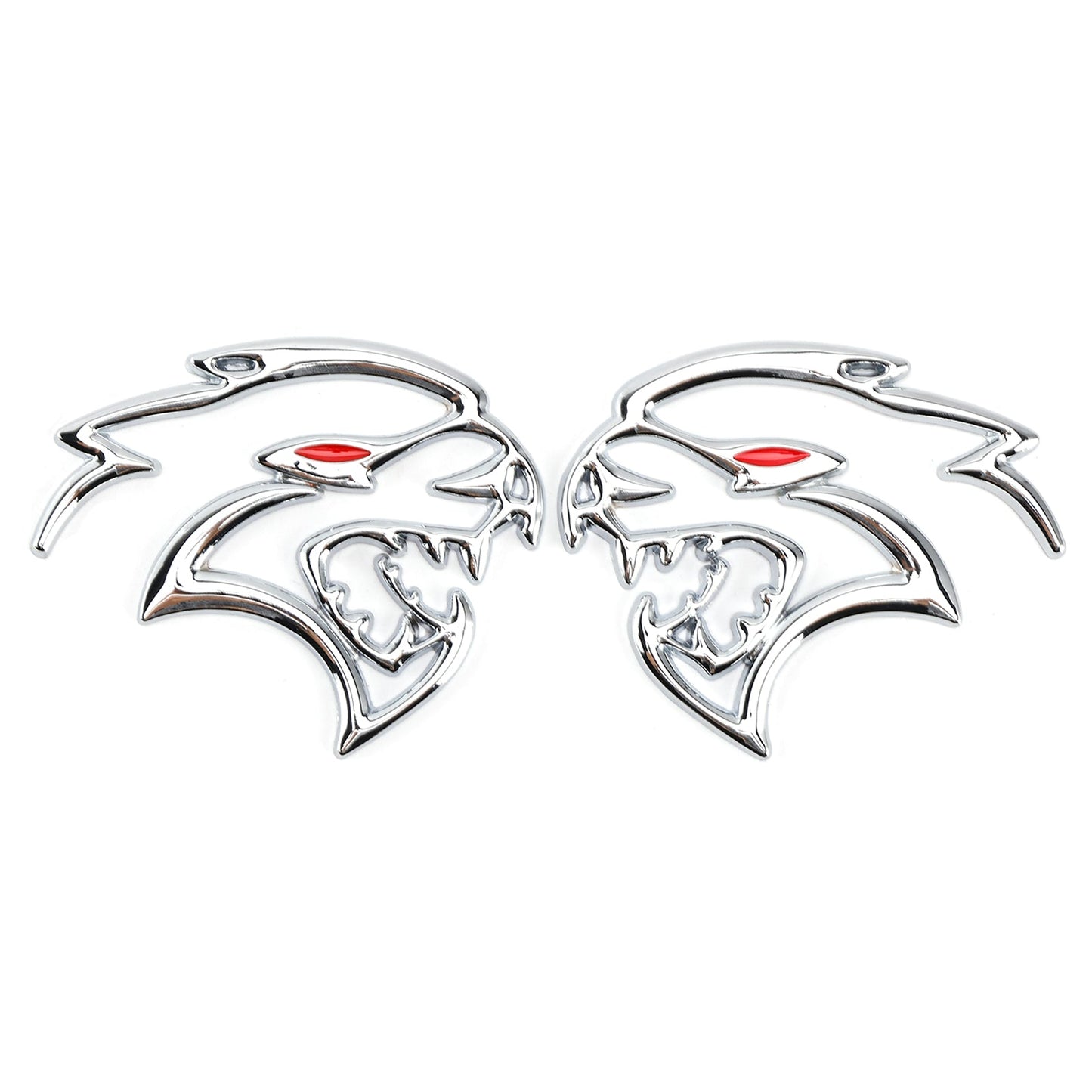 2x Hellcat Fender Side Emblem Badge Decal for SRT Hellcat Silver