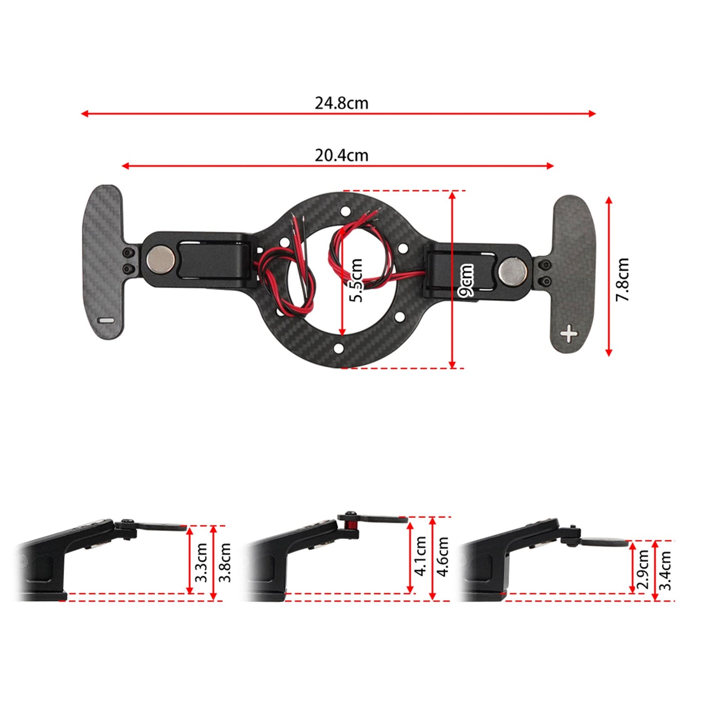Shift Paddles Racing Game Simulation Steering Wheel Magnetic Paddles with Mount