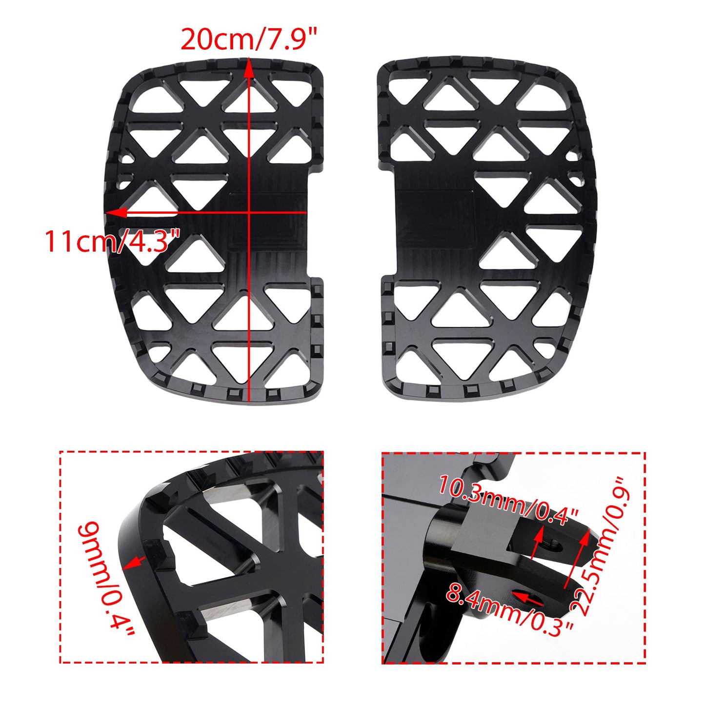 2014-2024 Yamaha BOLT / BOLT R-SPEC / XV950R Front Footrests Foot Pegs