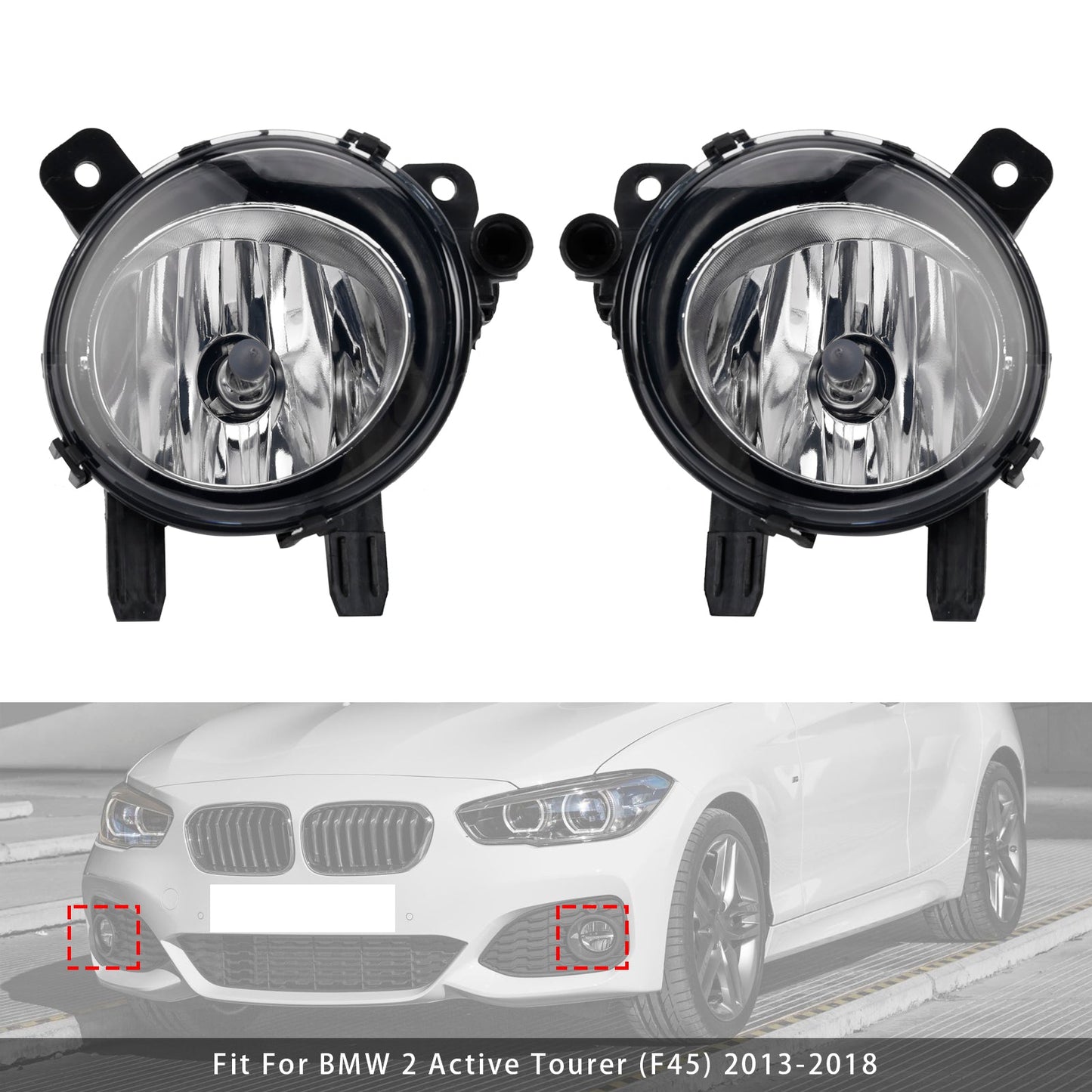 Pair Front Fog Light With Bulbs For BMW F20 F21 F30 F31 F80 2011-2019