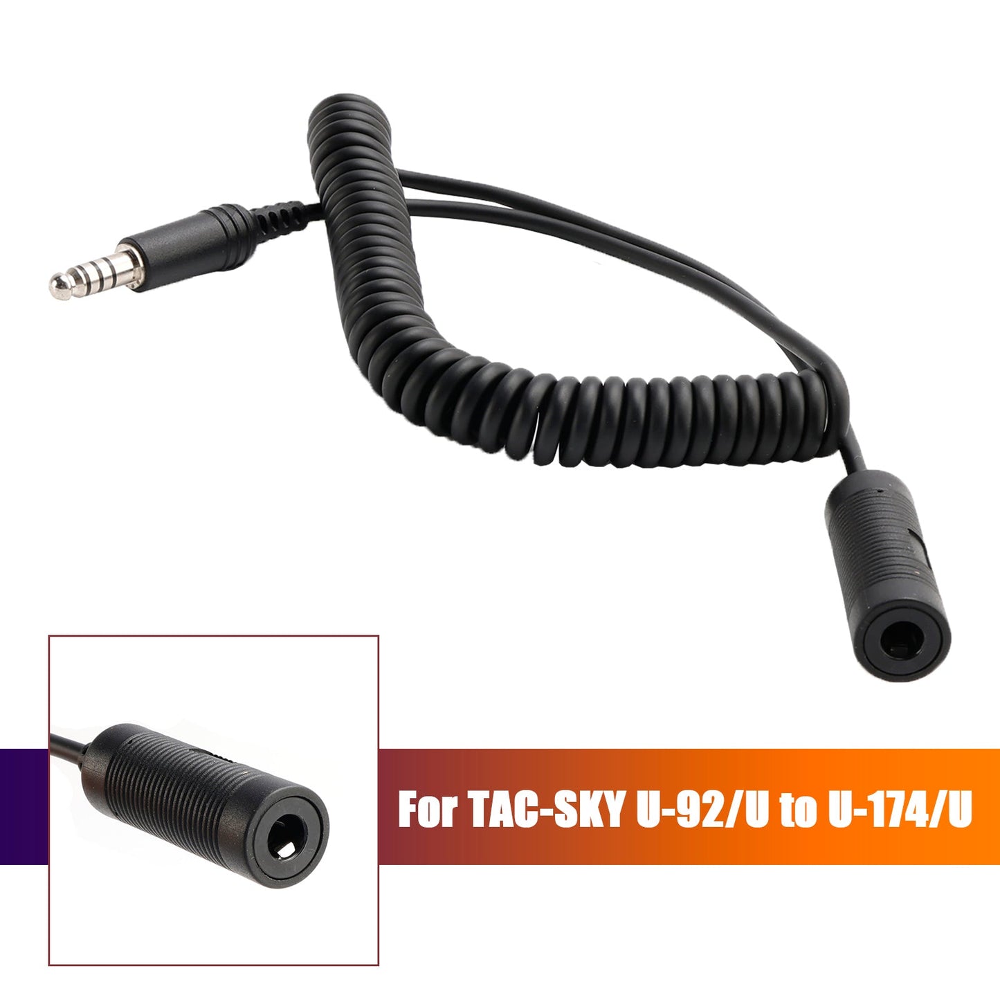 7.1mm Plug Extension Cable Tactical Headphone for TAC-SKY U-92A/U to U-174/U