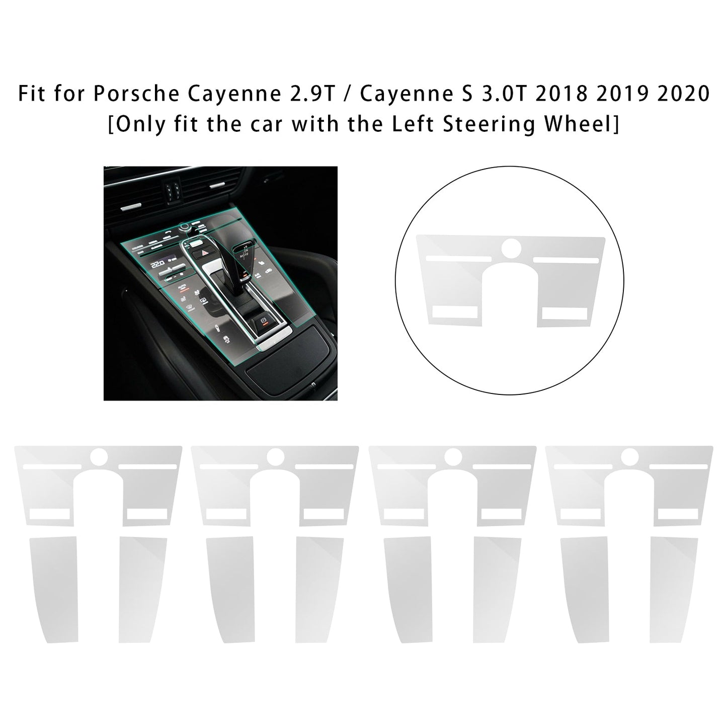 4Pcs Screen Protector Film For Porsche Cayenne 2.9T 3.0T 2018-2020