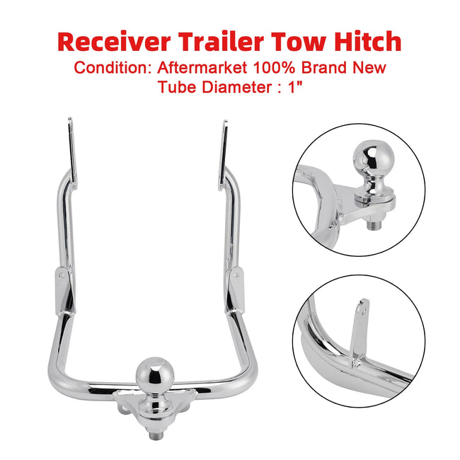 Receiver Trailer Tow Hitch Fit For Touring Electra Street Glide FLHX 2009-2023 Silver