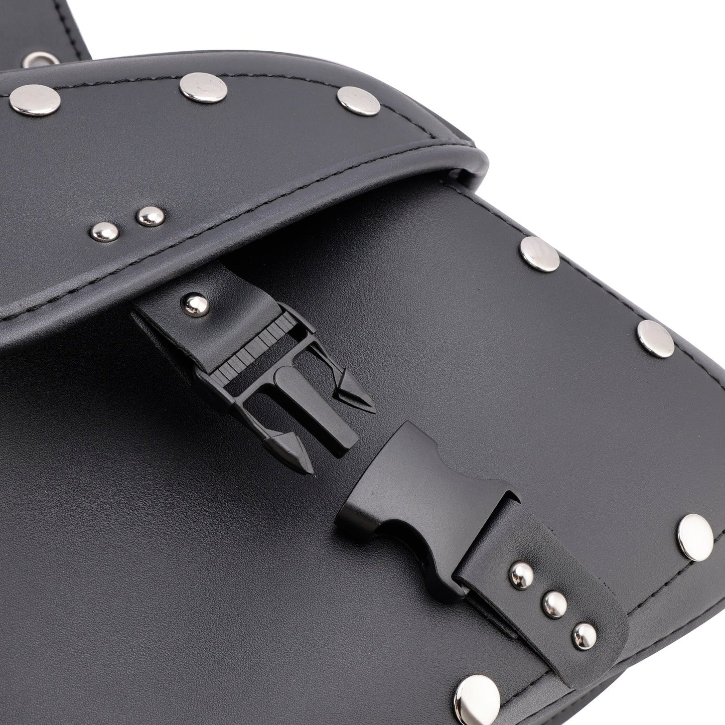 Universal Saddlebag Side Storage Tail Bag Pu Luggage Black 22L For Motorcycle