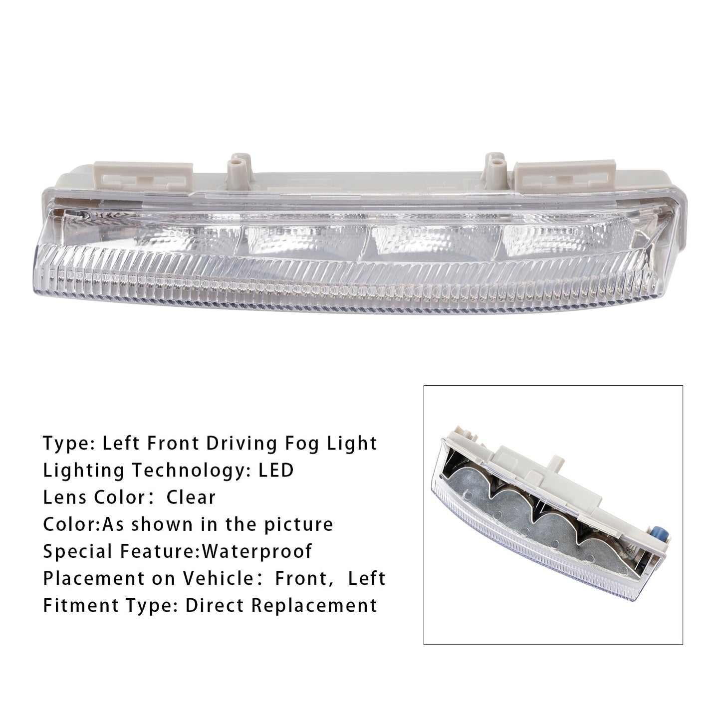 LED Daytime Running Left Fog Lights For Mercedes Benz W204 S204 W212 2007-2014