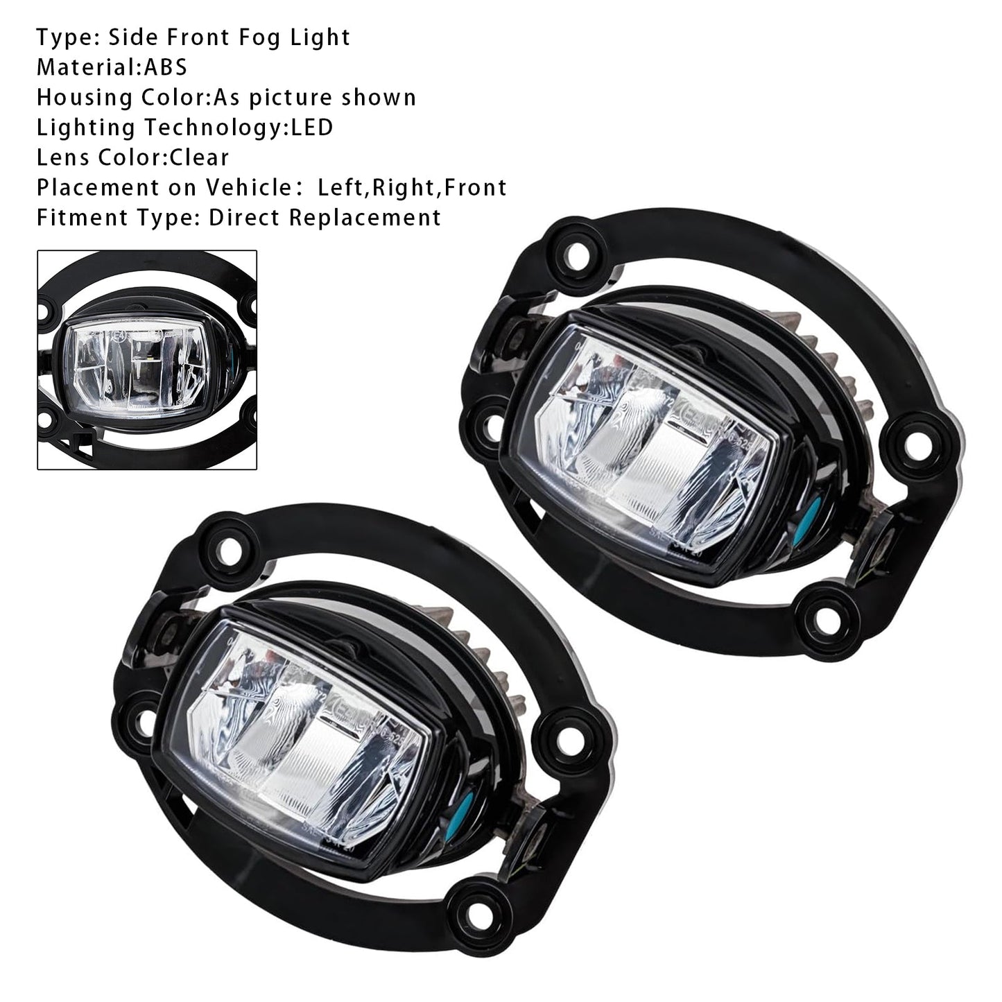 2021-2025 Jeep Compass Pair LED Front Driving Fog Light 68470159AA