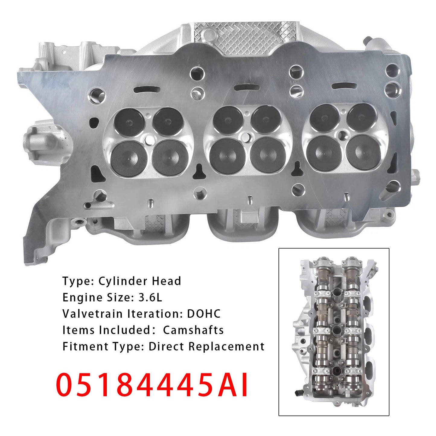 2011-2014 Jeep Grand Cherokee 3.6L Brand New Left Side Cylinder Head 05184445AI 05184445AO