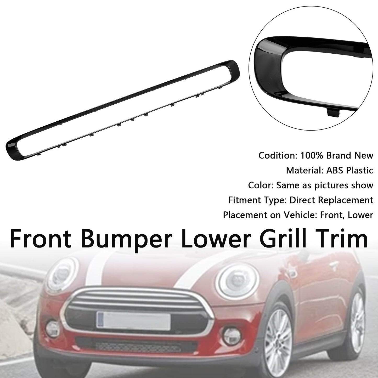 2014-2015 Mini Cooper Base Hatchback Front Bumper Lower Grill Trim 51117355238 MC1044103