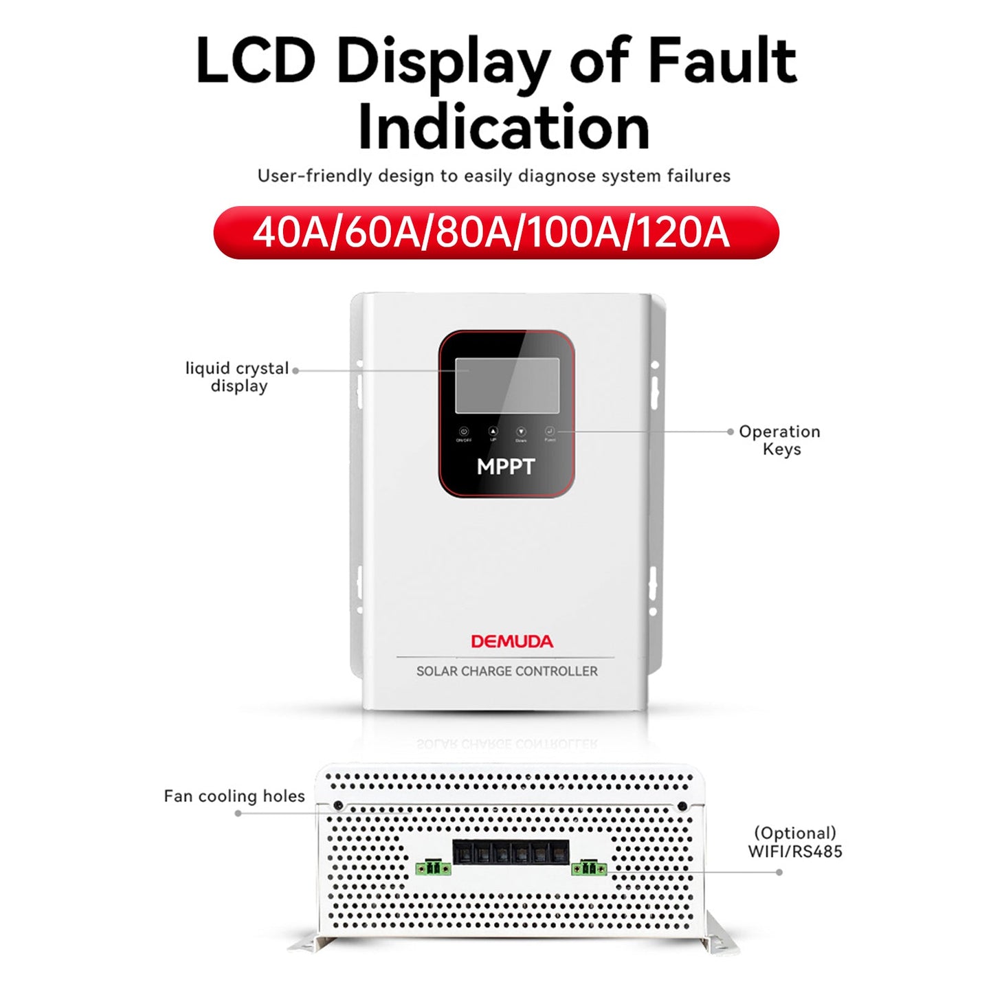 40A-120A MPPT Solar Controller 12V-48V Photovoltaic Home Energy Storage Control