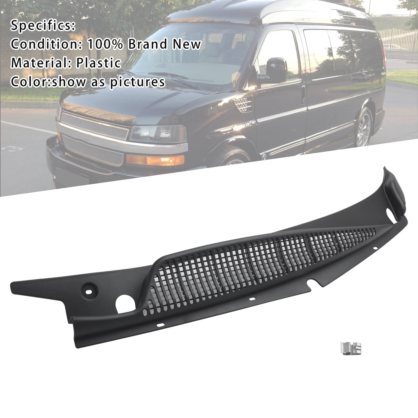 1996-2020 GMC Savana 1500 Van Left Driver Side Windshield Wiper Cowl Vent 25826329
