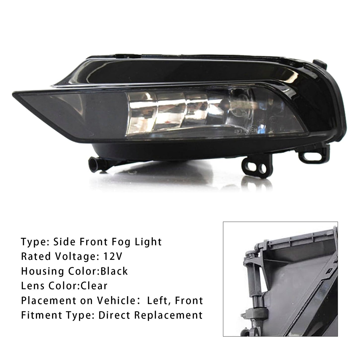 2015-2016 Audi A3 Saloon 1 Pcs Front Left Fog Light Lamps With Bulbs 8V0941699B