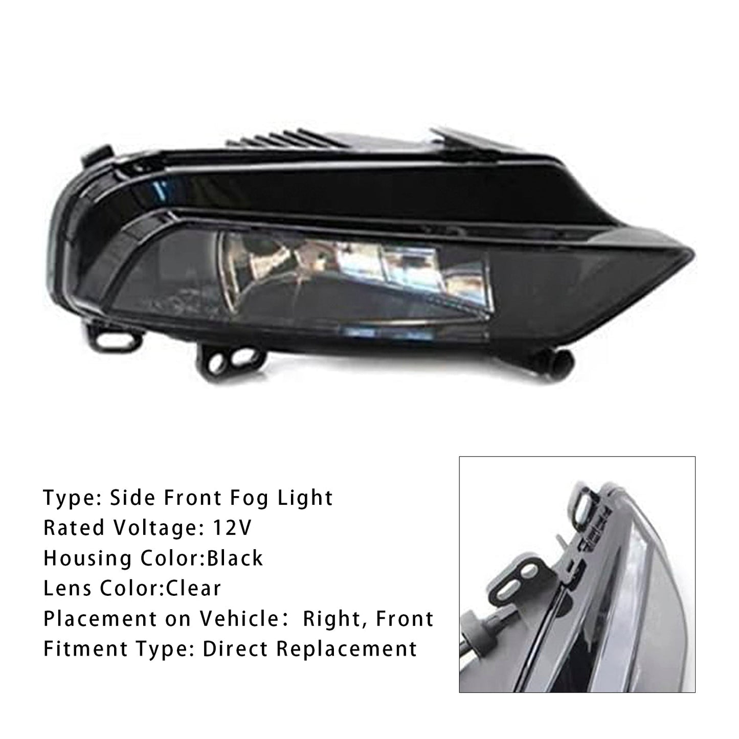 2015-2016 Audi A3 Saloon 1 Pcs Front Right Fog Light Lamps With Bulbs 8V0941700B