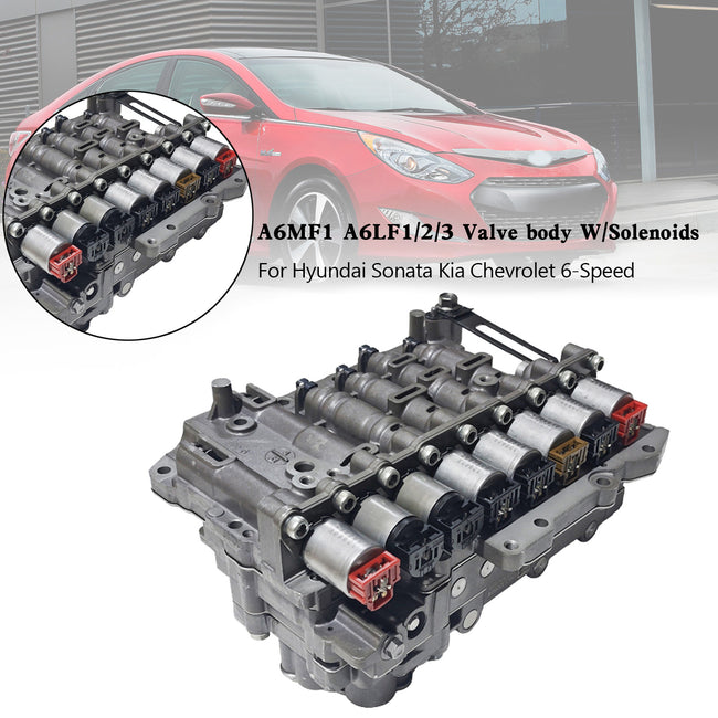 A6MF1 A6LF1/2/3 Valve body W/Solenoids For Hyundai Sonata Kia Chevrolet 6-Speed