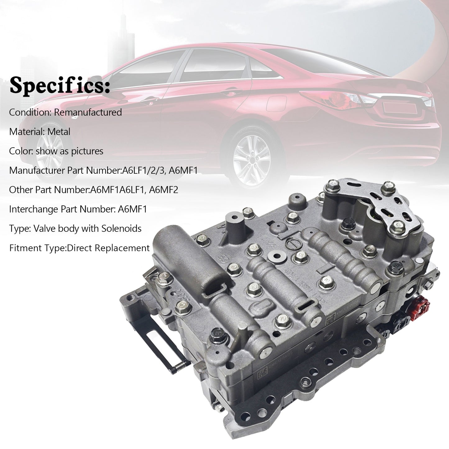 A6MF1 A6LF1/2/3 Valve body W/Solenoids For Hyundai Sonata Kia Chevrolet 6-Speed