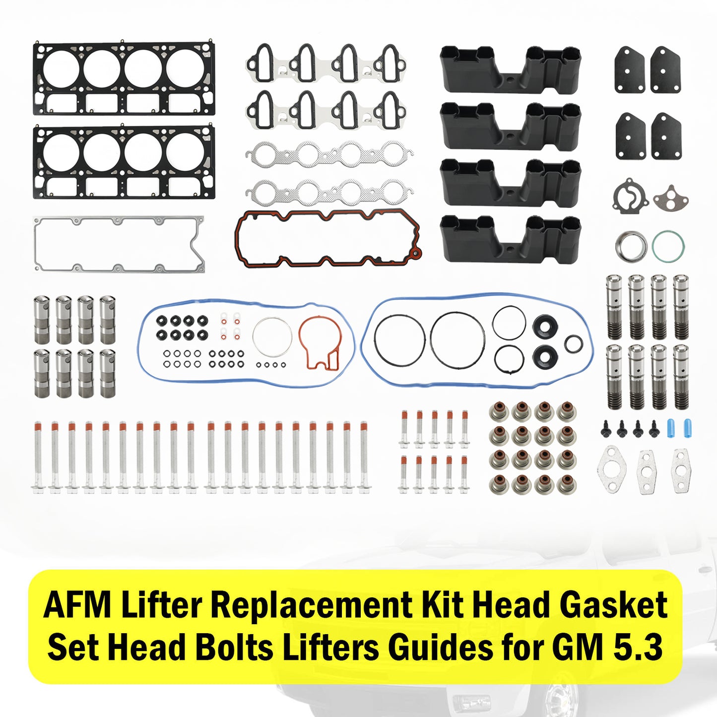 AFM Lifter Replacement Kit Head Gasket Set Head Bolts Lifters Guides for GM 5.3