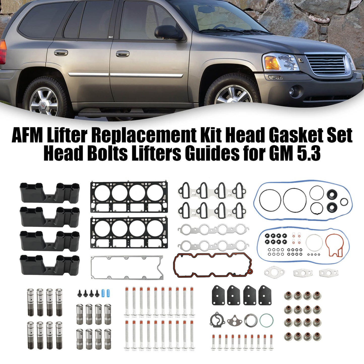 AFM Lifter Replacement Kit Head Gasket Set Head Bolts Lifters Guides for GM 5.3