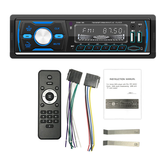 M4 Bluetooth Autoradio 1 Din Car Radio Stereo MP3 Player USB AUX FM AM RDS DAB+