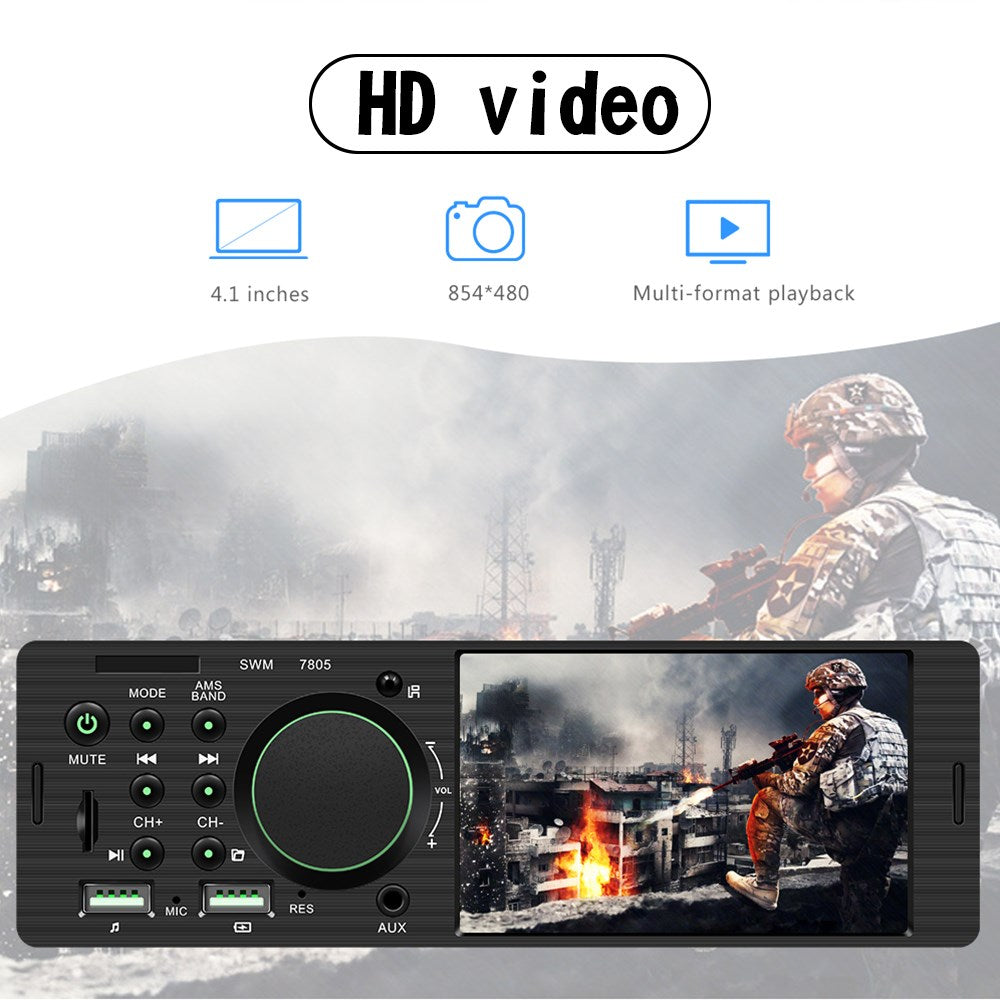 4.1 Inch Touch Screen Car MP5 Player 1 Din Car Stereo Bluetooth + Backup Camera