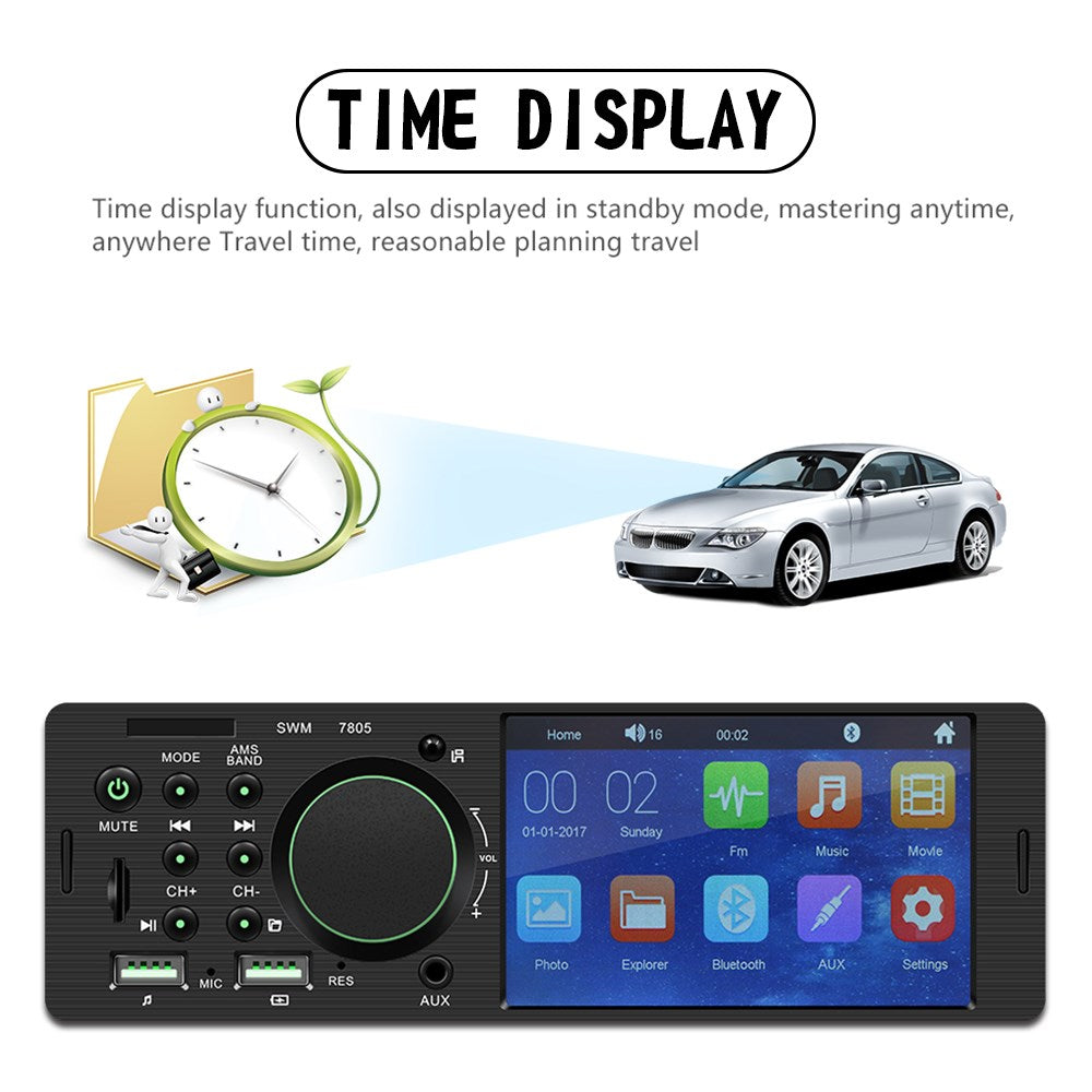 4.1 Inch Touch Screen Car MP5 Player 1 Din Car Stereo Bluetooth + Backup Camera